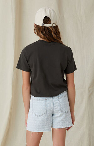 Light Blue Distressed Denim Shorts image number 4