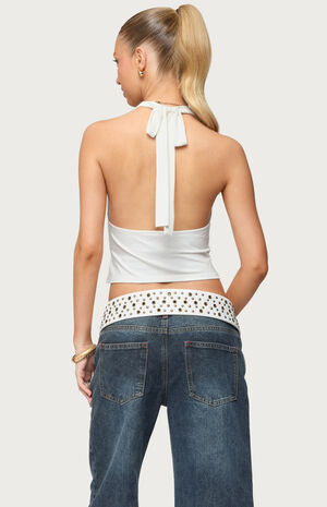 Hook & Eye Cowl Neck Halter Top image number 3