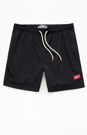 Black Solid 6.5" Swim Trunks image number 1