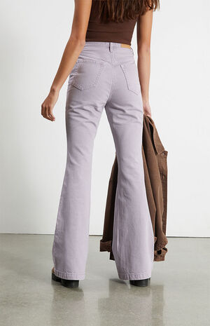 Eco Purple High Waisted Flare Jeans image number 4