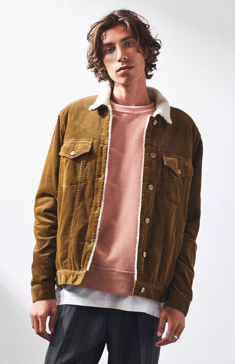 Jackets And Coats For Men Pacsun Cali Corduroy Sherpa Work Jacket