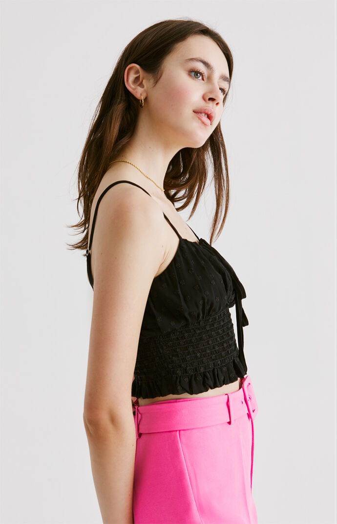 Embroidered Keyhole Cami Top