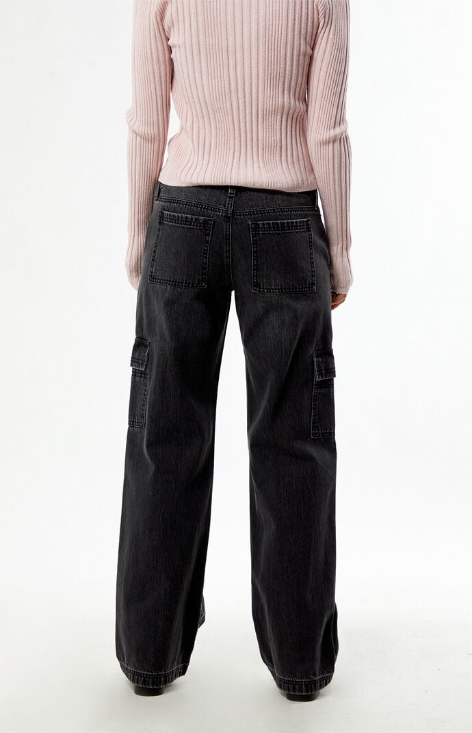 Pacsun Zoe Low Rise Jeans Cargo Washed Black