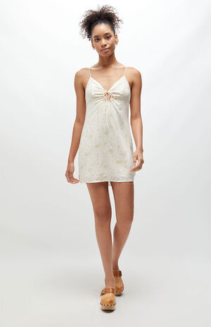 Floral Tie Front Mini Dress image number 4