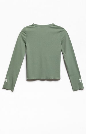 Bow Embroidered Long Sleeve Skimmer T-Shirt image number 3