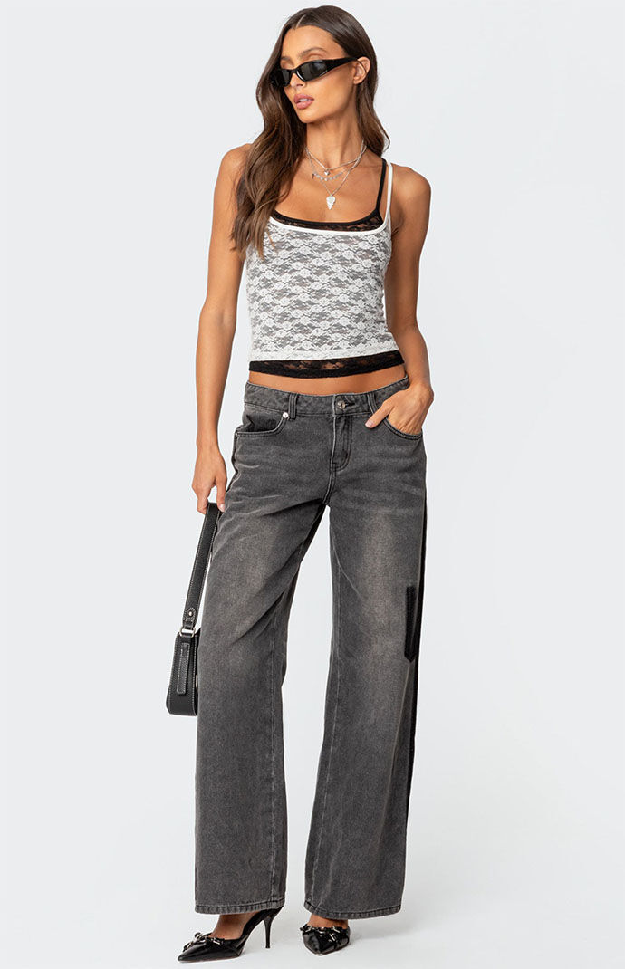 Edikted Wynnie Layered Lace Tank Top | PacSun