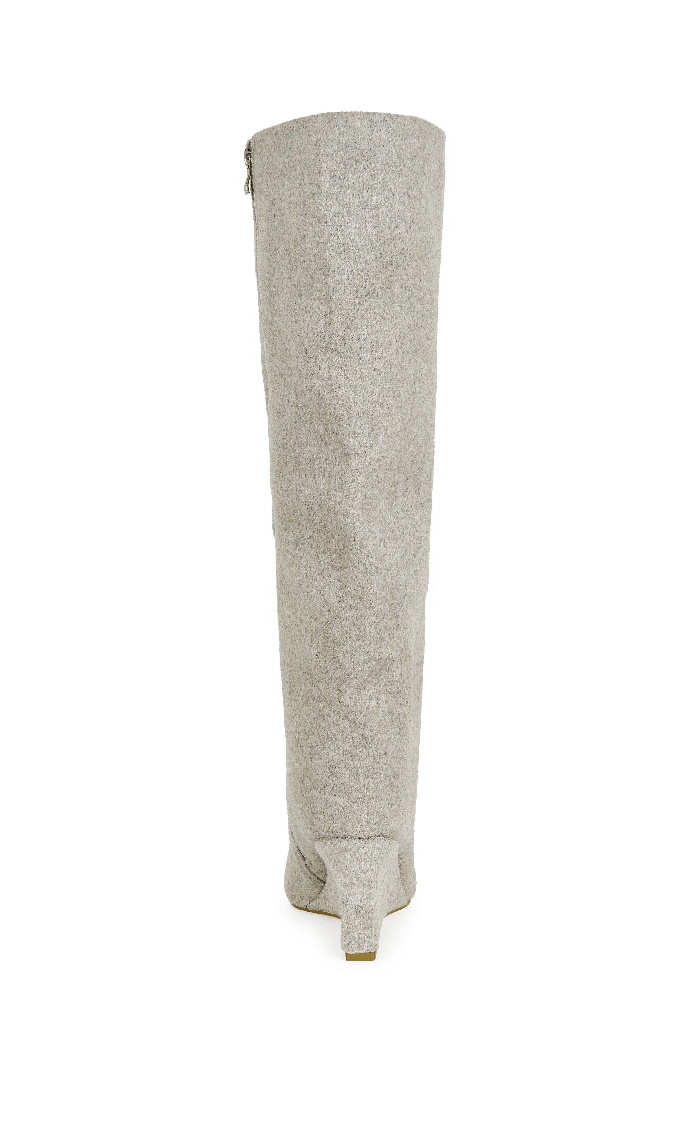 AZALEA WANG Women's Kenya Grey Wedge Boots