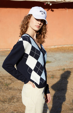 Blue Elizabeth Argyle Cardigan image number 2