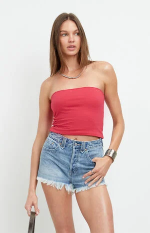 Ivy High Waisted Festival Jean Shorts Frayed Studded Medium Blue image number 1