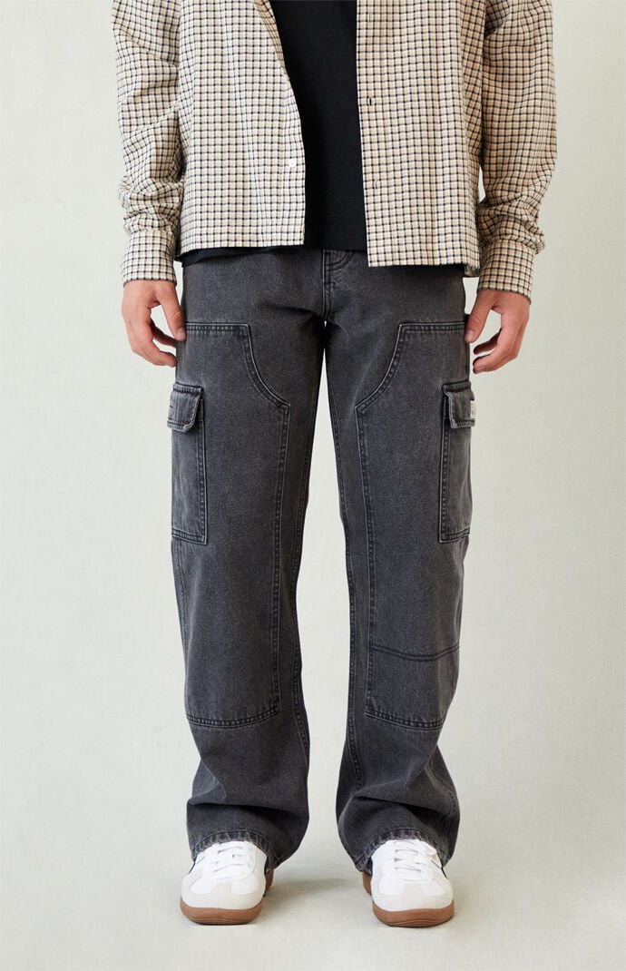 Pacsun Dylan Baggy Jeans Cargo Carpenter Faded Black