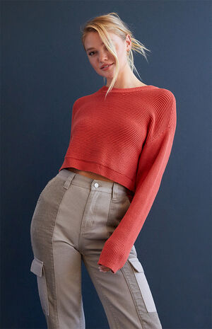 Cute Cropped Boxy Pullover Sweater image number 1
