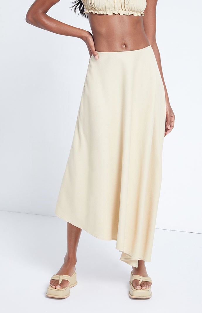 韓国商品/SUNBURNPROJECT Asymmetric Midi Skirt Asymmetric Midi Skirt, BLACK - sunburnproject