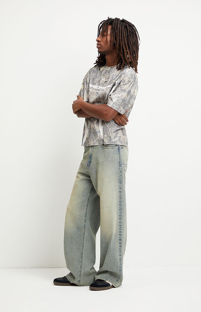 Pacsun Blake Extreme Baggy Jeans Light Blue Tinted