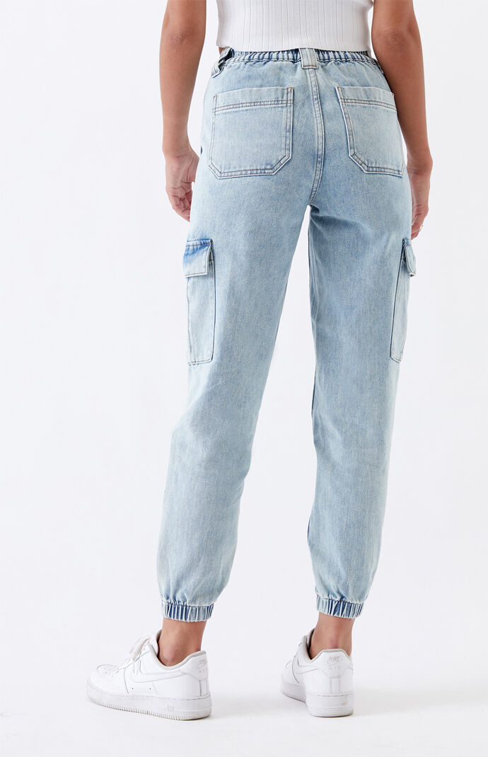 denim cargo joggers