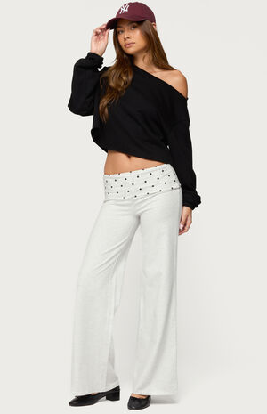 Reeva Polka Dot Fold Over Pants image number 4