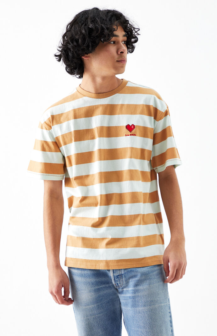 Love Hurts Striped Regular T-Shirt