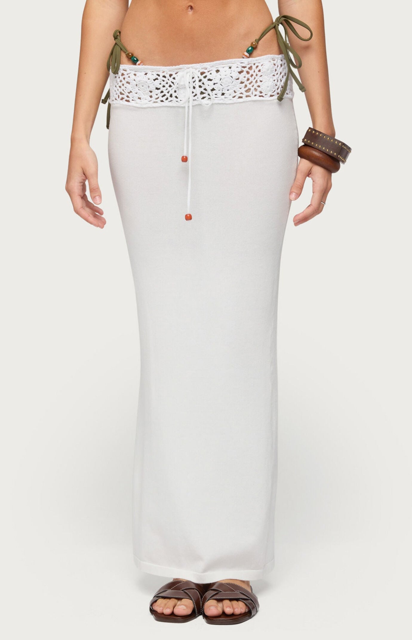Edikted Maven Crochet Knit Maxi Skirt