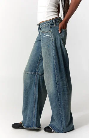 Ronnie Ultimate Low Rise Barrel Jeans Ripped Medium Blue image number 3