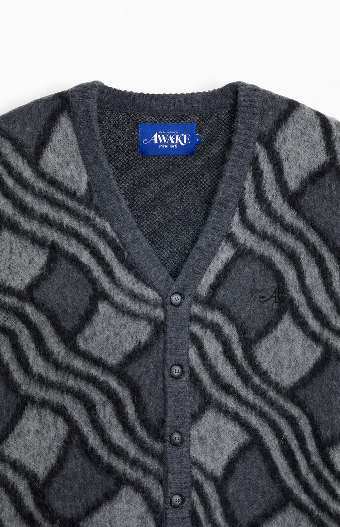Awake NY Wavy Jacquard Mohair Cardigan