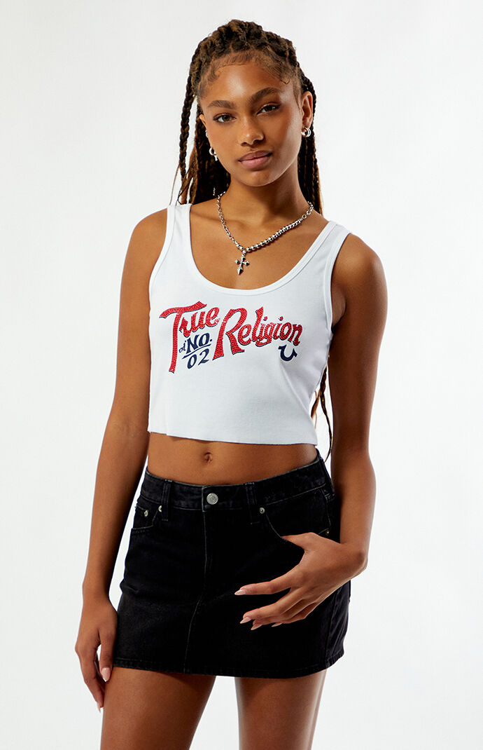 True Religion Crystal Vintage Ribbed Tank Top