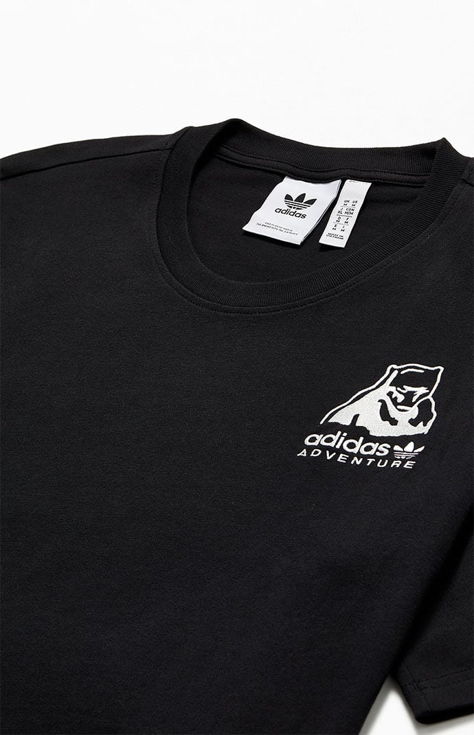 【おすすめアイテム】adidas originals Adventure Black T-shirt NWT Adidas ORIGINALS Men's ADVENTURE GRAPHIC Black 100