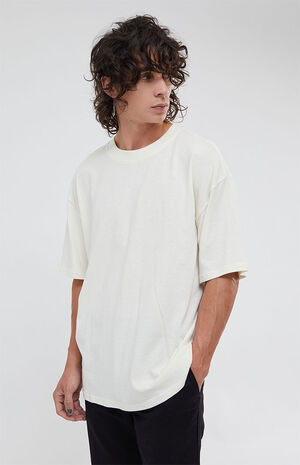 Off White Loch Solid Oversized T-Shirt image number 1