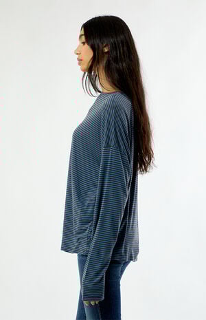 Kasey Striped Cozy Oversized Long Sleeve Top image number 3