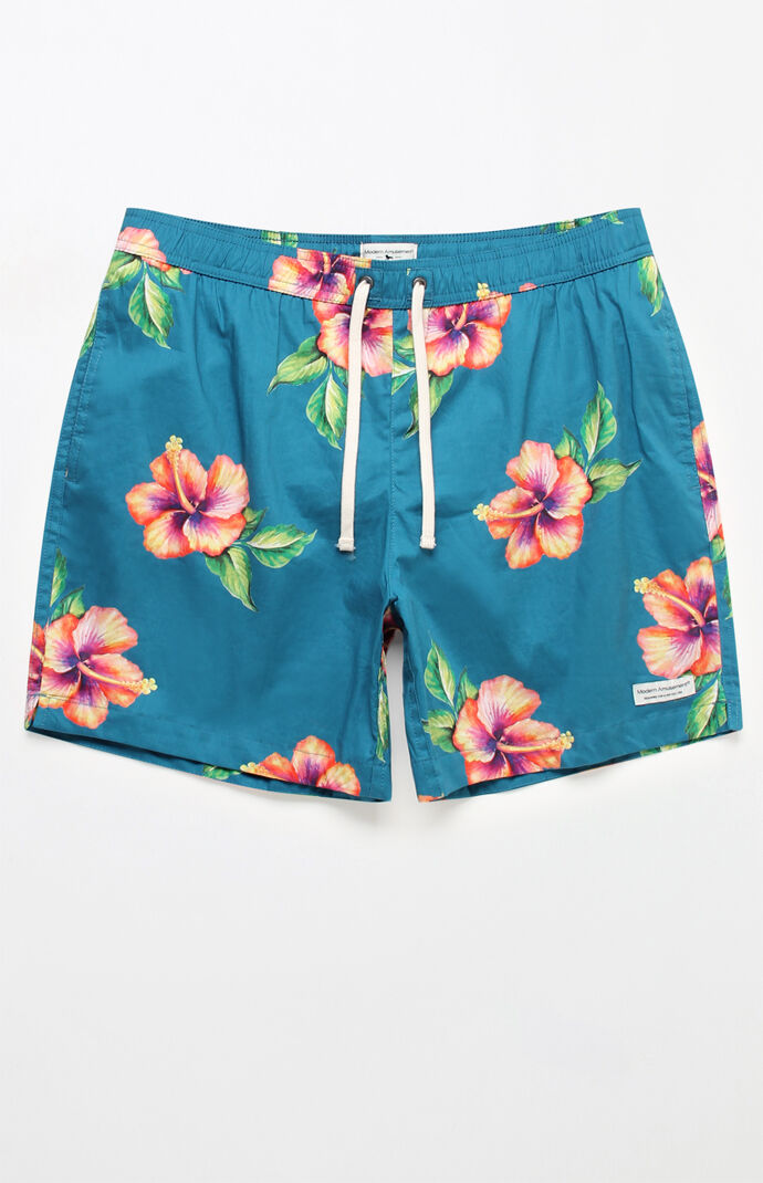 Flower swim trunks
