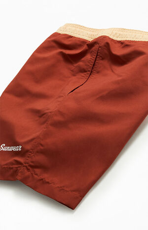 Maroon Colorblock 6.5" Swim Trunks image number 4