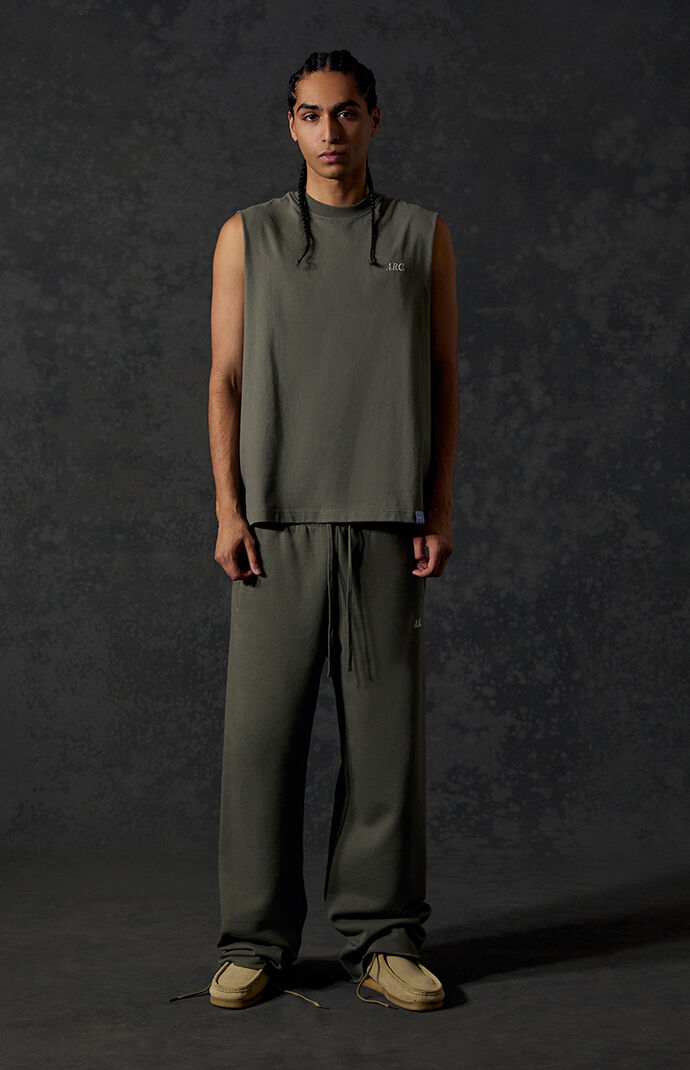 A.R.C. Green Standard Fleece Wide Leg Sweatpants