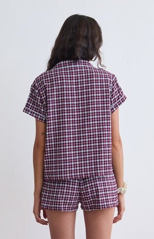 Flannel Short Sleeve Pajama Shirt image number 4