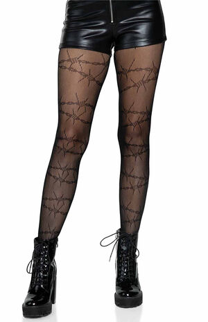Barbed Wire Fishnet Tights image number 1