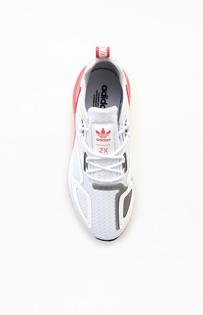 White & Pink ZX 2K Boost Sneakers