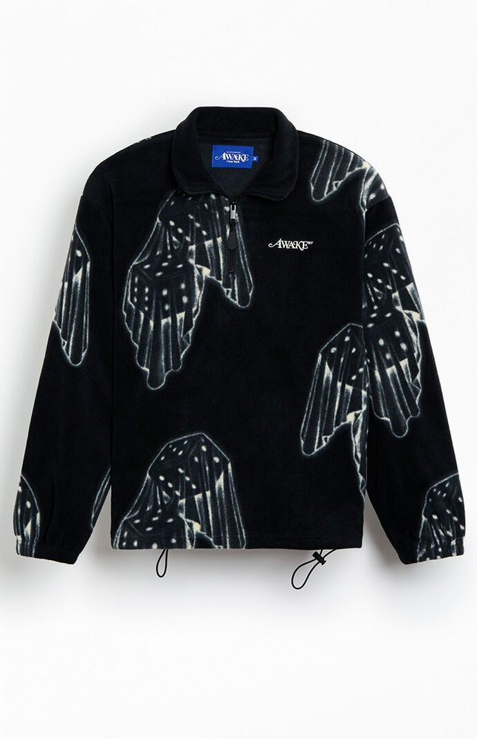 Awake NY Dice Print Fleece Quarter Zip Sweatshirt
