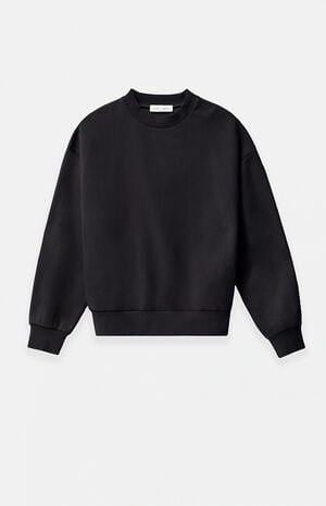 Jet Black Classic Fleece Crew Neck Sweatshirt