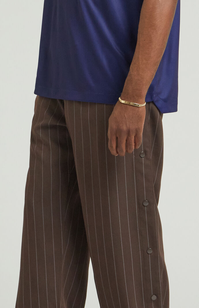 Pacsun Brown Pinstripe Tony Baggy Track Pants | Pacsun