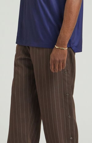 Brown Pinstripe Tony Baggy Track Pants image number 5