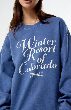 Winter Resort Of Colorado Crew Neck Sweatshirt image number 2