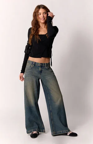 Sloane Low Rise Ultra Baggy Jeans Dark Blue Tint image number 6