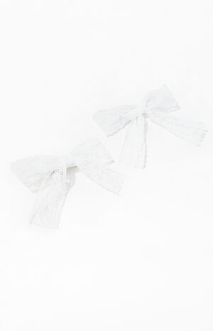 2 Pack Gracie Lace Bow Clips image number 2