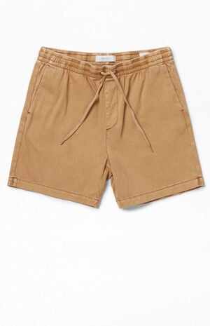 Khaki Twill Volley Shorts image number 1
