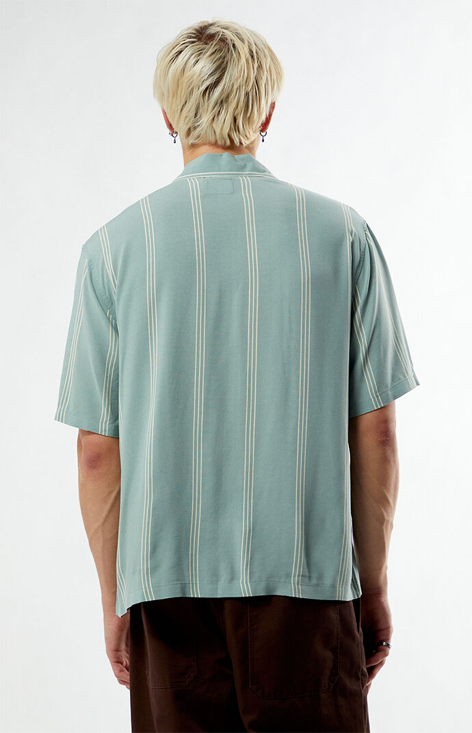 Pacsun Sage Striped Oversized Camp Shirt