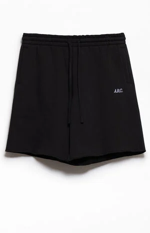 Black Standard Long Fleece Sweat Shorts image number 1