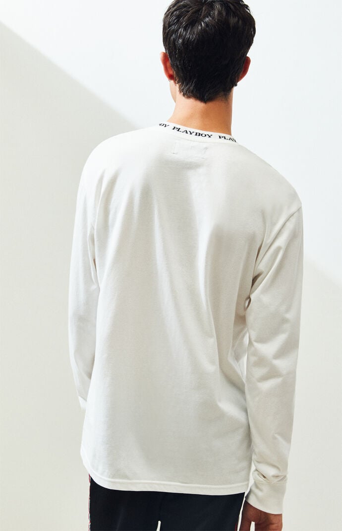 Playboy By Pacsun Logo Collar Long Sleeve T Shirt Pacsun