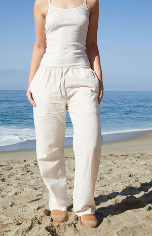 Sand  Anastasia Linen Pants image number 2