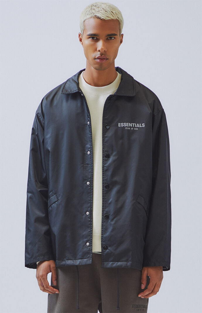 Fear Of God Essentials Coach Jacket Black Reflective 2024