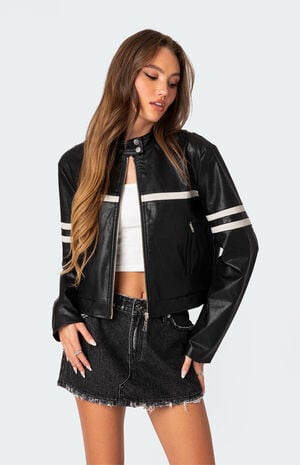Rockstar Oversized Faux Leather Jacket image number 3