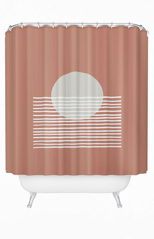 Beige Circle Shower Curtain image number 1