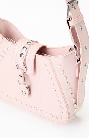 Faux Leather Studded Shoulder Bag image number 3