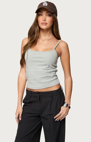 Striped Henley Tank Top image number 1